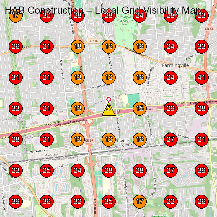 HAB Construction GeoGrid visibility map for Construction Company in None